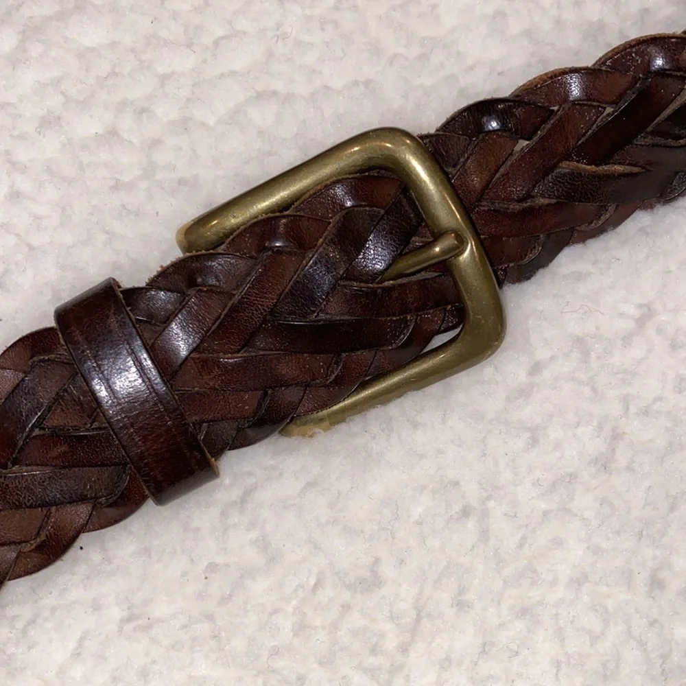 Banana Republic Brown Leather Belt with Gold Buckle